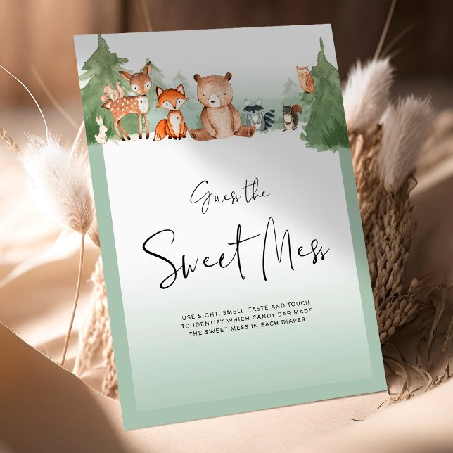 Mini Sinal De Chá de fraldas De Woodland Adivinha  (Criador carregado)