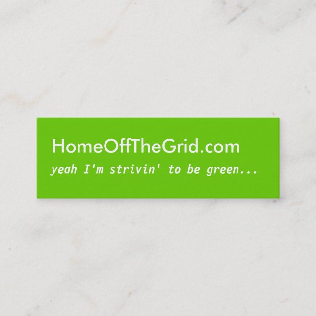 Mini Strivin a ser verde - cartão de visita (Frente)
