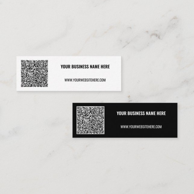 Mini Texto do Código QR e Cartão de visita moderno de c (Frente/Verso)