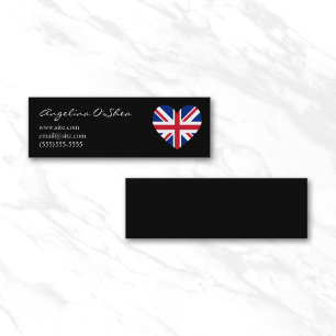 Mini UK Heart Skinny Cartão de visita