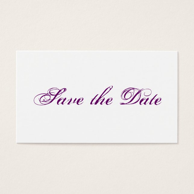 Mini wedding Save Date the em purple cards (Frente)