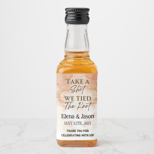Mini Whiskey Botlle Label - Liquor Label - Wedding (Frente)