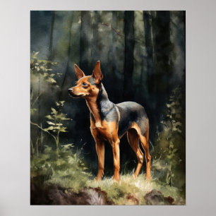 Miniatura Pinscher Dog Art Impressão
