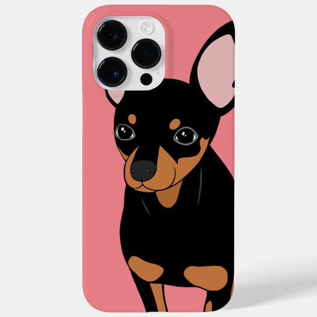 Miniatura Pinscher Min Pin Apple iPhone 14 Case (Verso)