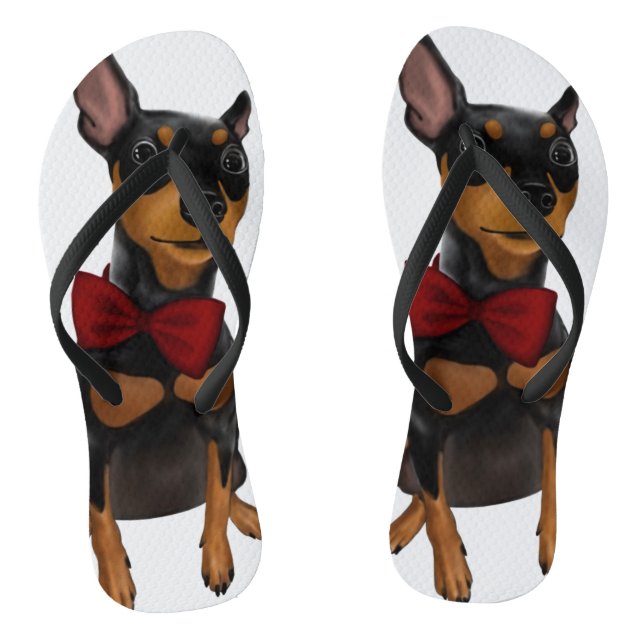 Miniatura Pinscher (pino Min) com Chinelos de Arco (Pé da cama)
