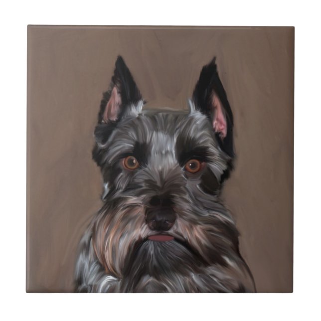 Miniatura Schnauzer — Pintura De Cor De Água (Frente)
