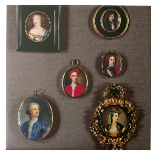 Miniaturas de LtoR, TtoB: Frances Teresa Stuart, (Frente)