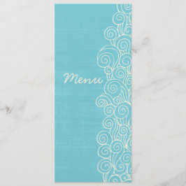 Miniaturas marítimas azul e creme menu janto de ca