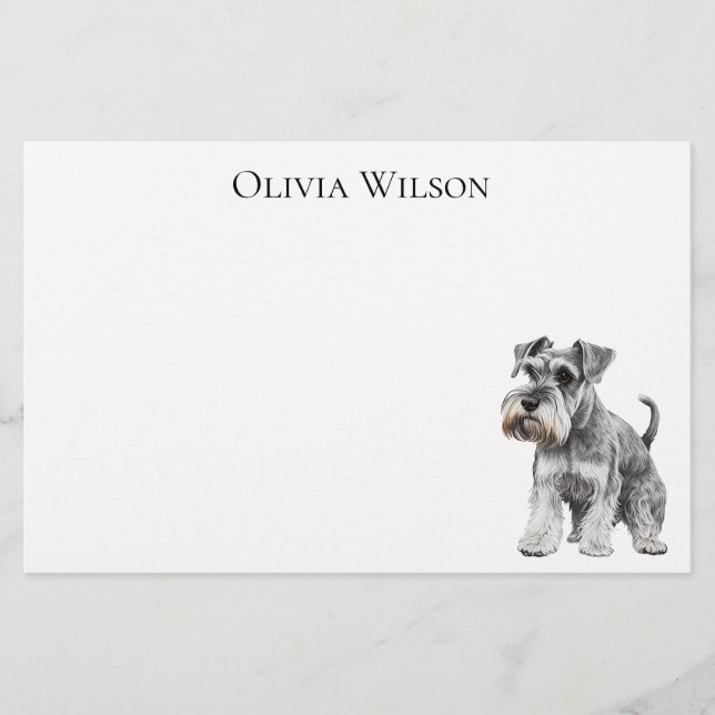Miniature Schnauzer em papelaria personalizada |  (Frente)