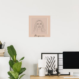 "Mínima Arte da Mulher Enquadrada Poster | Elegant