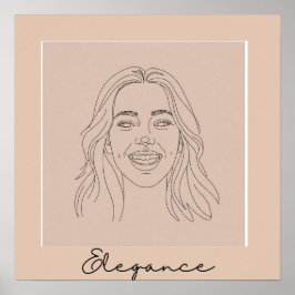 "Mínima Arte da Mulher Enquadrada Poster | Elegant