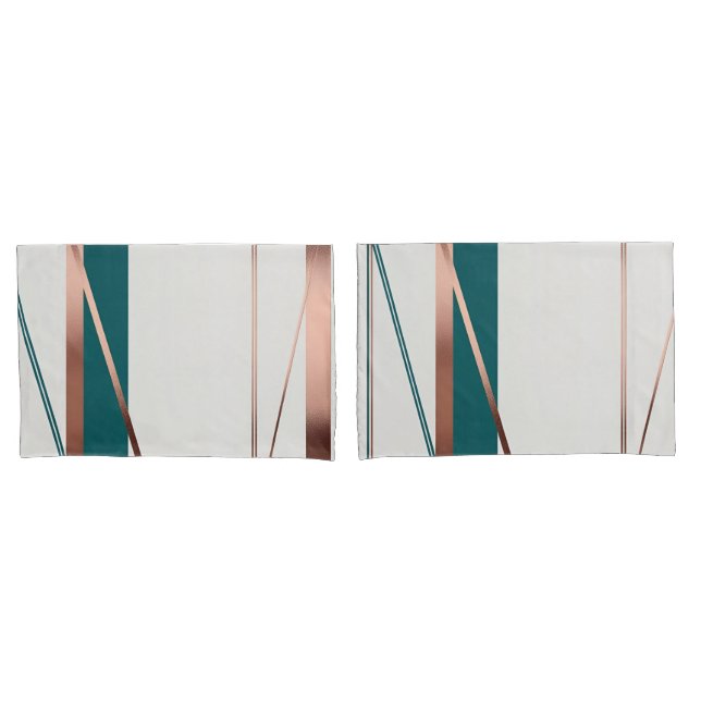 Mínima Moderna Teal e Harmonia de Abstrato de Cobr (Frente - conjunto)