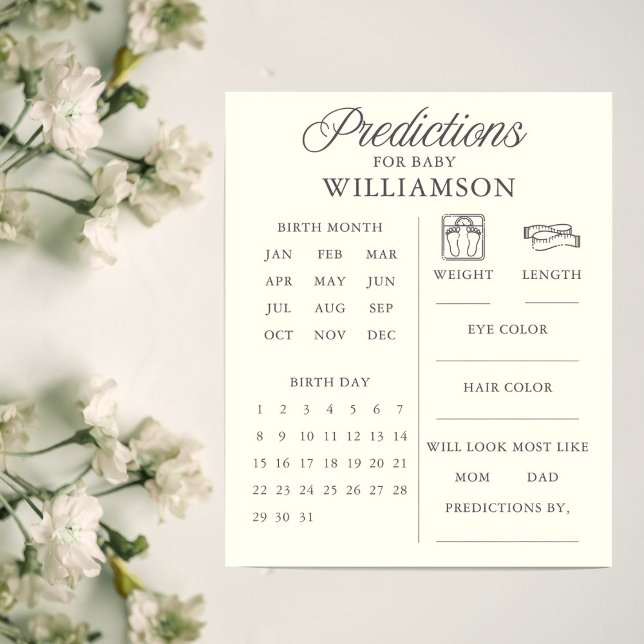 Minimal and Modern Baby Shower Predictions Game (Criador carregado)