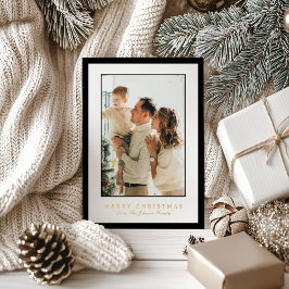 Minimal Black Border Photo Elegant Christmas