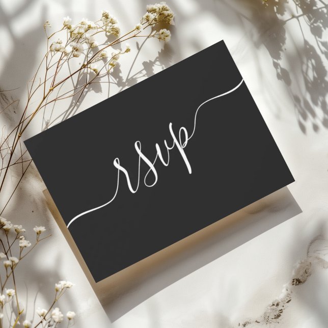 Minimal Black & White QR Code Wedding RSVP (Criador carregado)
