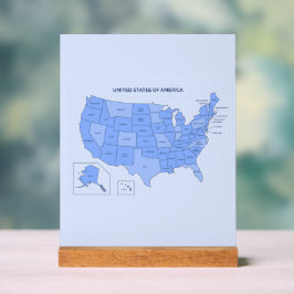 Minimal Blue United States Map Illustration