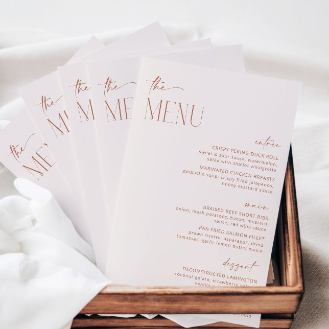 Minimal Boho, Boêmio, Moderno, Menu de Chá de Noiv (Criador carregado)