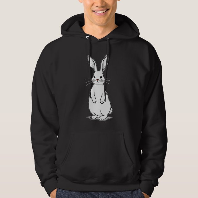 Minimal Bunny Line Art – Easter Design - moletom (Frente)