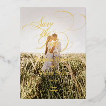 Minimal Calligraphy Save the Date Photo