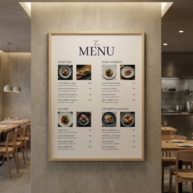 Minimal Classic Restaurant Menu Images QR Code (Criador carregado)