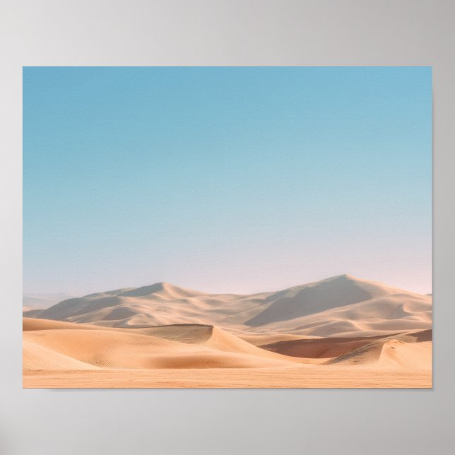 Minimal Desert Sand Dunes Wall Art Poster (Frente)
