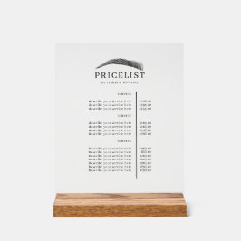 Minimal Elegant Eyebrow Salon Pricelist