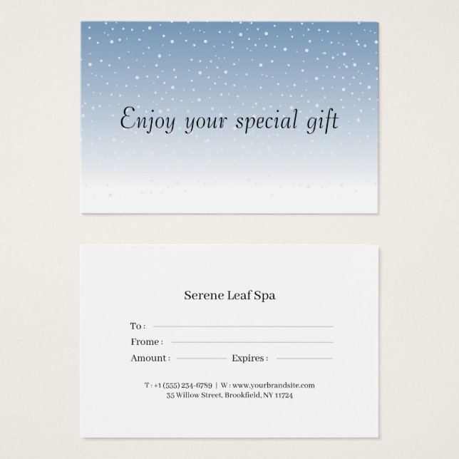 Minimal Gift Certificate Card for Small Businesses (Frente & Verso)