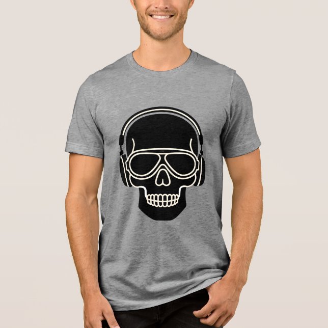 Minimal Headphones Head Silhouette T‑Shirt  (Frente)