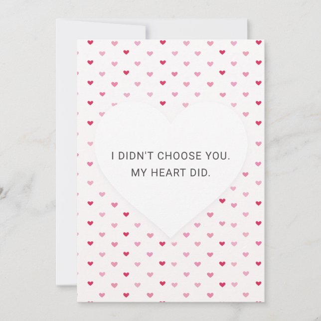 Minimal Heart Pattern Valentine's Day Card (Frente)