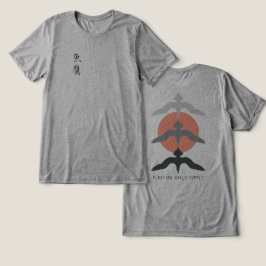 Minimal Japanese Fish Hawk Ukiyo-e Style Gray