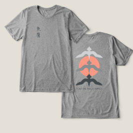 Minimal Japanese Fish Hawk Ukiyo-e Style Gray