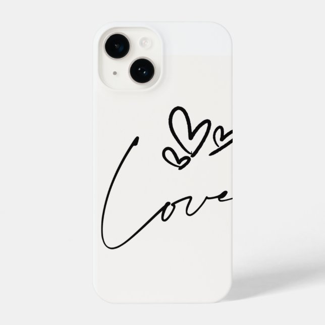 Minimal Love Line Art Heart iPhone Case (Verso)