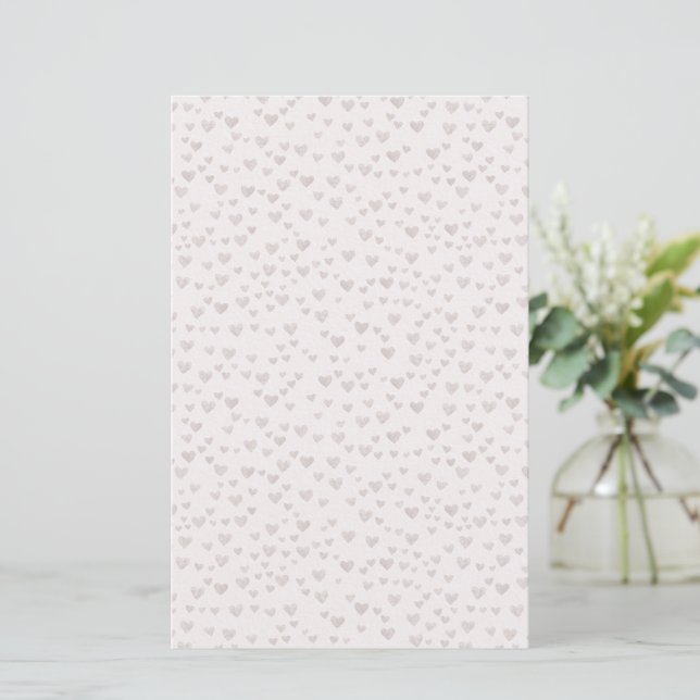 Minimal Pastel Hearts Paper Sheet (Em pé/Frente)
