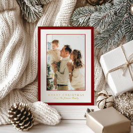 Minimal Red Border Photo Elegant Christmas