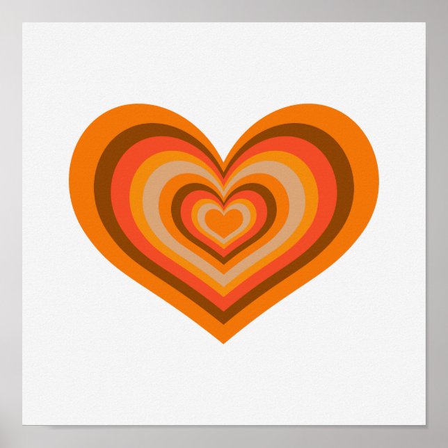 Minimal Retro Heart Wall Art Poster (Frente)