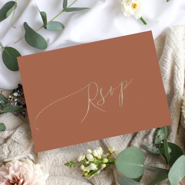 Minimal Terracotta Wedding RSVP (Criador carregado)
