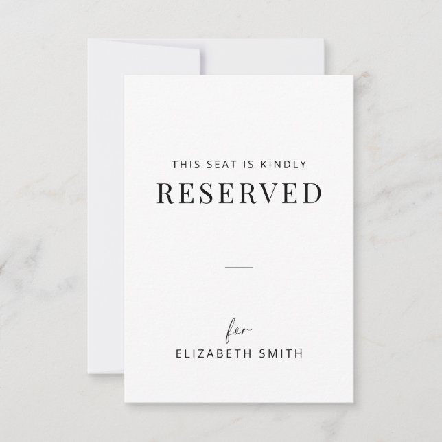 Minimal Wedding Reserved Seating Tag (Frente)