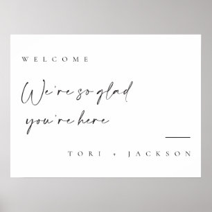Minimal Welcome Sign Name Wedding Poster board