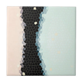 Minimalismo Arte Abstrata Rosa Pálido Azul Preto