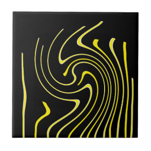 Minimalismo das Linhas Amarelas Pretas abstrato