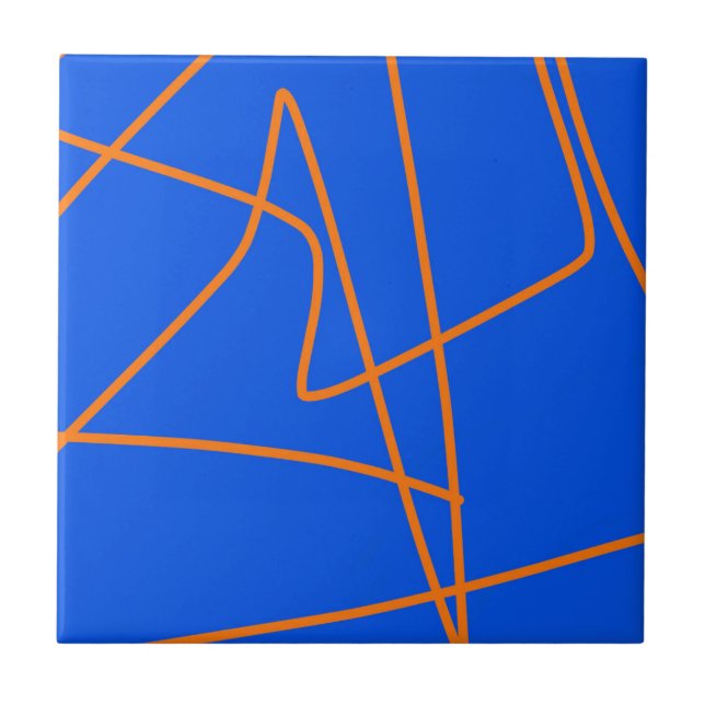 Minimalismo de abstrato Art Pastel Orange Blue (Frente)