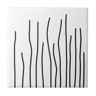 Minimalismo de abstrato Art Preto em Linhas Branca