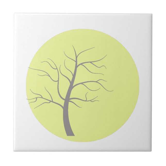 Minimalismo do planeta Tema Pastel da Árvore Sunny (Frente)