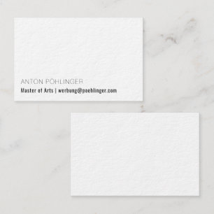 Minimalismo em preto e branco cartão de visita