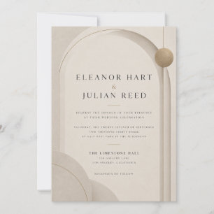 Minimalismo Escultural Convite de Casamento Luxo S