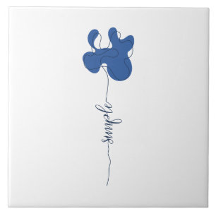 Minimalismo Flor Simples Azulejo Cerâmico