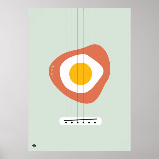 Minimalist Abstract Egg poster with Bass design (Frente)