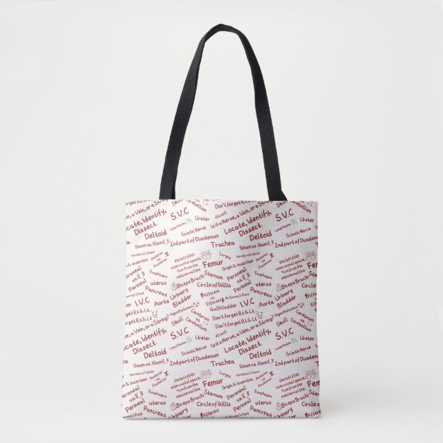 Minimalist Anatomy Pattern - Medical Student Tote  (Frente)