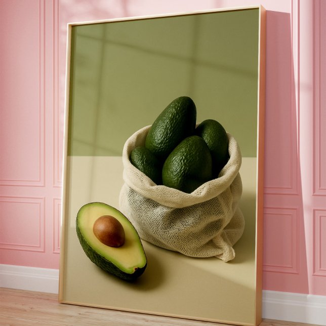 Minimalist Avocado Kitchen Wall Art Poster (Criador carregado)