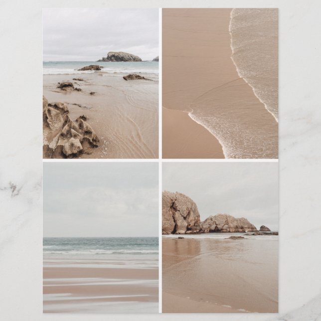 Minimalist Beige Coastal Scrapbook Cutout paper (Frente)